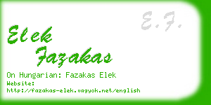 elek fazakas business card